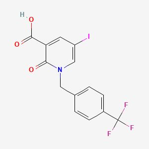5-Iodo-2-oxo-1-[4-(trifluoromethyl)benzyl]-1,2-dihydro-3-pyridinecarboxylic acid