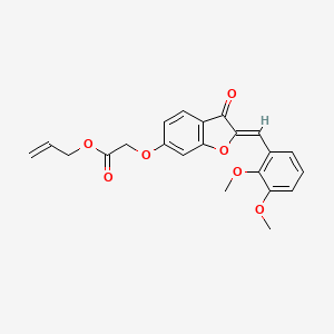 molecular formula C22H20O7 B2963588 (Z)-烯丙基 2-((2-(2,3-二甲氧基苄叉亚甲基)-3-氧代-2,3-二氢苯并呋喃-6-基)氧基)乙酸酯 CAS No. 622814-73-7