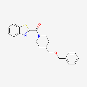 molecular formula C21H22N2O2S B2963592 苯并[d]噻唑-2-基(4-((苄氧基)甲基)哌啶-1-基)甲酮 CAS No. 1226442-80-3