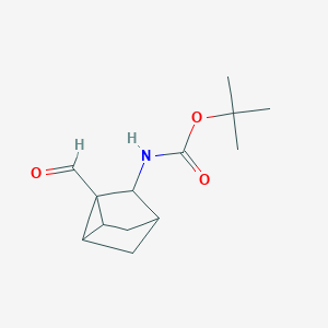 molecular formula C13H19NO3 B2963598 叔丁基(2-甲酰三环[2.2.1.02,6]庚烷-3-基)氨基甲酸酯 CAS No. 2416235-67-9