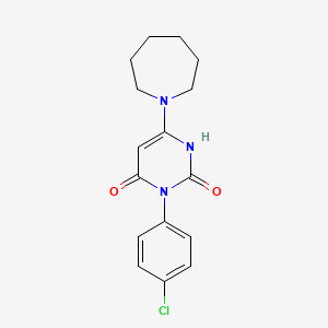 molecular formula C16H18ClN3O2 B2963600 6-(azepan-1-yl)-3-(4-chlorophenyl)-1H-pyrimidine-2,4-dione CAS No. 847398-37-2
