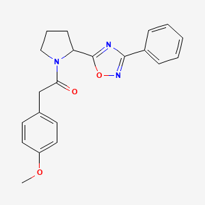 5-{1-[(4-Methoxyphenyl)acetyl]pyrrolidin-2-yl}-3-phenyl-1,2,4-oxadiazole