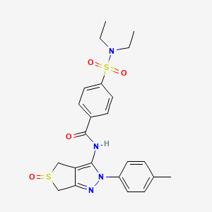 molecular formula C23H26N4O4S2 B2963612 4-(N,N-diethylsulfamoyl)-N-(5-oxido-2-(p-tolyl)-4,6-dihydro-2H-thieno[3,4-c]pyrazol-3-yl)benzamide CAS No. 1019102-78-3