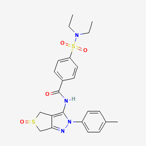 molecular formula C23H26N4O4S2 B2963612 4-(N,N-二乙基氨磺酰基)-N-(5-氧化-2-(对甲苯基)-4,6-二氢-2H-噻吩并[3,4-c]吡唑-3-基)苯甲酰胺 CAS No. 1019102-78-3