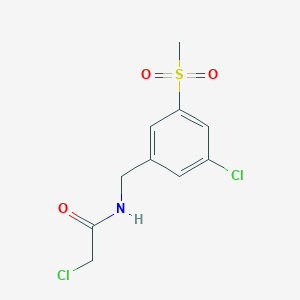 molecular formula C10H11Cl2NO3S B2963613 2-Chloro-N-[(3-chloro-5-methylsulfonylphenyl)methyl]acetamide CAS No. 2411289-65-9