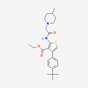 Ethyl 4-(4-(tert-butyl)phenyl)-2-(2-(4-methylpiperidin-1-yl)acetamido)thiophene-3-carboxylate
