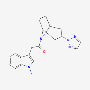 molecular formula C20H23N5O B2963617 1-((1R,5S)-3-(2H-1,2,3-三唑-2-基)-8-氮杂双环[3.2.1]辛烷-8-基)-2-(1-甲基-1H-吲哚-3-基)乙酮 CAS No. 2108363-15-9