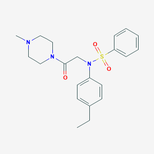 molecular formula C21H27N3O3S B296362 N-(4-ethylphenyl)-N-[2-(4-methyl-1-piperazinyl)-2-oxoethyl]benzenesulfonamide 