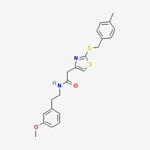 molecular formula C22H24N2O2S2 B2963624 N-(3-methoxyphenethyl)-2-(2-((4-methylbenzyl)thio)thiazol-4-yl)acetamide CAS No. 941985-01-9