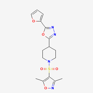 2-(1-((3,5-Dimethylisoxazol-4-yl)sulfonyl)piperidin-4-yl)-5-(furan-2-yl)-1,3,4-oxadiazole