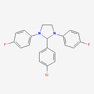 molecular formula C21H17BrF2N2 B2963633 2-(4-溴苯基)-1,3-双(4-氟苯基)咪唑烷 CAS No. 294193-62-7