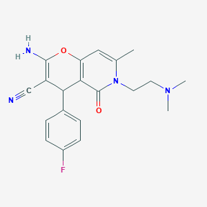 2-amino-6-(2-(dimethylamino)ethyl)-4-(4-fluorophenyl)-7-methyl-5-oxo-5,6-dihydro-4H-pyrano[3,2-c]pyridine-3-carbonitrile