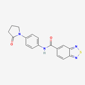 molecular formula C17H14N4O2S B2963643 N-(4-(2-氧代吡咯烷-1-基)苯基)苯并[c][1,2,5]噻二唑-5-甲酰胺 CAS No. 1207019-29-1