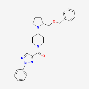 (4-(2-((benzyloxy)methyl)pyrrolidin-1-yl)piperidin-1-yl)(2-phenyl-2H-1,2,3-triazol-4-yl)methanone