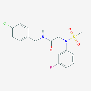 molecular formula C16H16ClFN2O3S B296365 N-(4-chlorobenzyl)-2-[3-fluoro(methylsulfonyl)anilino]acetamide 