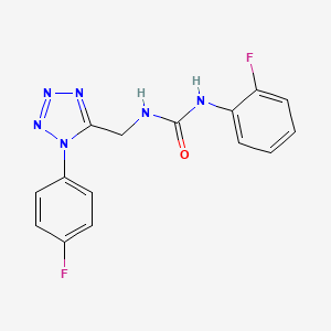 molecular formula C15H12F2N6O B2963651 1-(2-fluorophenyl)-3-((1-(4-fluorophenyl)-1H-tetrazol-5-yl)methyl)urea CAS No. 897624-04-3