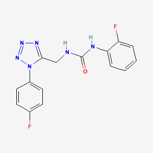 molecular formula C15H12F2N6O B2963651 1-(2-氟苯基)-3-((1-(4-氟苯基)-1H-四唑-5-基)甲基)脲 CAS No. 897624-04-3