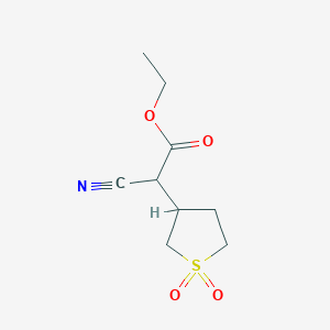 molecular formula C9H13NO4S B2963657 2-氰基-2-(1,1-二氧代硫杂环丙烷-3-基)乙酸乙酯 CAS No. 17134-14-4