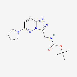 molecular formula C15H22N6O2 B2963662 Tert-butyl ((6-(pyrrolidin-1-yl)-[1,2,4]triazolo[4,3-b]pyridazin-3-yl)methyl)carbamate CAS No. 2034367-36-5