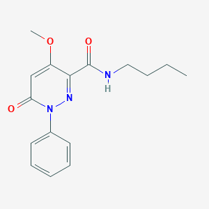 molecular formula C16H19N3O3 B2963664 N-丁基-4-甲氧基-6-氧代-1-苯基吡啶并嘧啶-3-甲酰胺 CAS No. 921516-16-7
