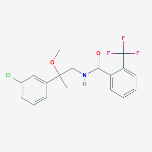 molecular formula C18H17ClF3NO2 B2963665 N-(2-(3-氯苯基)-2-甲氧基丙基)-2-(三氟甲基)苯甲酰胺 CAS No. 1788677-49-5