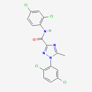 molecular formula C16H10Cl4N4O B2963667 N-(2,4-dichlorophenyl)-1-(2,5-dichlorophenyl)-5-methyl-1H-1,2,4-triazole-3-carboxamide CAS No. 338398-31-5