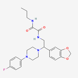 N1-(2-(benzo[d][1,3]dioxol-5-yl)-2-(4-(4-fluorophenyl)piperazin-1-yl)ethyl)-N2-propyloxalamide