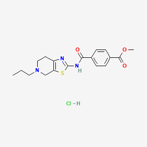 molecular formula C18H22ClN3O3S B2963670 Methyl 4-((5-propyl-4,5,6,7-tetrahydrothiazolo[5,4-c]pyridin-2-yl)carbamoyl)benzoate hydrochloride CAS No. 1323514-44-8