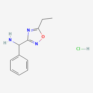 (5-Ethyl-1,2,4-oxadiazol-3-yl)(phenyl)methanamine hydrochloride