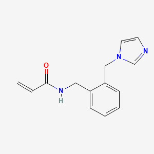 molecular formula C14H15N3O B2963677 N-[[2-(Imidazol-1-ylmethyl)phenyl]methyl]prop-2-enamide CAS No. 2249676-17-1