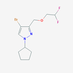 molecular formula C11H15BrF2N2O B2963678 4-bromo-1-cyclopentyl-3-[(2,2-difluoroethoxy)methyl]-1H-pyrazole CAS No. 1856028-74-4