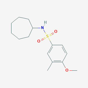 molecular formula C15H23NO3S B296368 N-cycloheptyl-4-methoxy-3-methylbenzenesulfonamide 