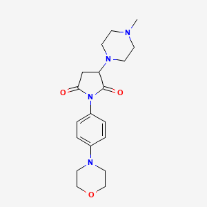 molecular formula C19H26N4O3 B2963681 3-(4-Methylpiperazin-1-yl)-1-(4-morpholinophenyl)pyrrolidine-2,5-dione CAS No. 302552-63-2