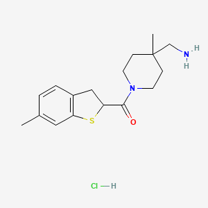 [4-(Aminomethyl)-4-methylpiperidin-1-yl]-(6-methyl-2,3-dihydro-1-benzothiophen-2-yl)methanone;hydrochloride