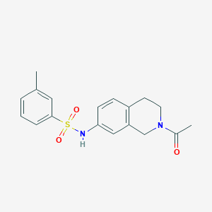 molecular formula C18H20N2O3S B2963684 N-(2-acetyl-1,2,3,4-tetrahydroisoquinolin-7-yl)-3-methylbenzenesulfonamide CAS No. 955672-88-5