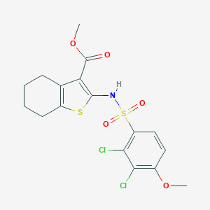 molecular formula C17H17Cl2NO5S2 B296369 Methyl 2-{[(2,3-dichloro-4-methoxyphenyl)sulfonyl]amino}-4,5,6,7-tetrahydro-1-benzothiophene-3-carboxylate 