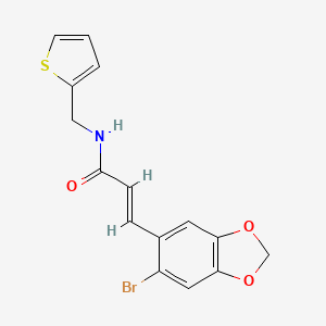 (E)-3-(6-bromo-1,3-benzodioxol-5-yl)-N-(2-thienylmethyl)-2-propenamide