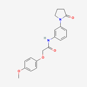 molecular formula C19H20N2O4 B2963700 2-(4-methoxyphenoxy)-N-(3-(2-oxopyrrolidin-1-yl)phenyl)acetamide CAS No. 922926-18-9