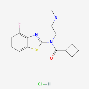 molecular formula C16H21ClFN3OS B2963705 N-(2-(dimethylamino)ethyl)-N-(4-fluorobenzo[d]thiazol-2-yl)cyclobutanecarboxamide hydrochloride CAS No. 1351591-22-4