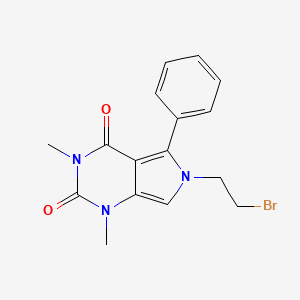 molecular formula C16H16BrN3O2 B2963708 6-(2-溴乙基)-1,3-二甲基-5-苯基-1H-吡咯并[3,4-d]嘧啶-2,4(3H,6H)-二酮 CAS No. 585556-72-5