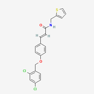 molecular formula C21H17Cl2NO2S B2963709 (E)-3-{4-[(2,4-dichlorobenzyl)oxy]phenyl}-N-(2-thienylmethyl)-2-propenamide CAS No. 477888-80-5