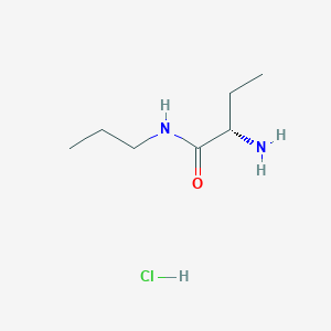 molecular formula C7H17ClN2O B2963714 (2S)-2-Amino-N-propylbutanamide;hydrochloride CAS No. 2305185-02-6
