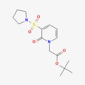 molecular formula C15H22N2O5S B2963716 叔丁基 2-(2-氧代-3-(吡咯烷-1-磺酰基)吡啶-1(2H)-基)乙酸酯 CAS No. 1251664-23-9