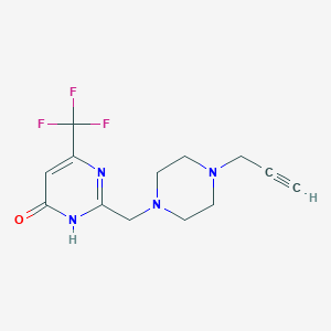 molecular formula C13H15F3N4O B2963727 2-{[4-(Prop-2-yn-1-yl)piperazin-1-yl]methyl}-6-(trifluoromethyl)pyrimidin-4-ol CAS No. 1796949-11-5