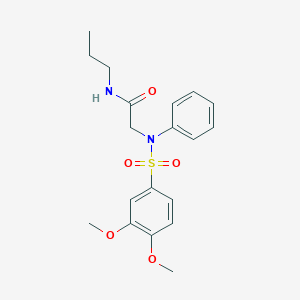 molecular formula C19H24N2O5S B296373 2-{[(3,4-dimethoxyphenyl)sulfonyl]anilino}-N-propylacetamide 