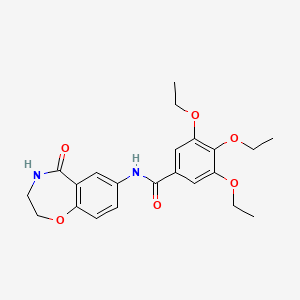 3,4,5-triethoxy-N-(5-oxo-2,3,4,5-tetrahydrobenzo[f][1,4]oxazepin-7-yl)benzamide