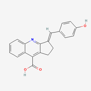 molecular formula C20H15NO3 B2963743 3-[(4-hydroxyphenyl)methylidene]-1H,2H,3H-cyclopenta[b]quinoline-9-carboxylic acid CAS No. 748777-72-2