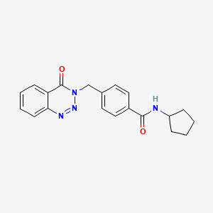 molecular formula C20H20N4O2 B2963745 N-cyclopentyl-4-[(4-oxo-1,2,3-benzotriazin-3-yl)methyl]benzamide CAS No. 440330-38-1