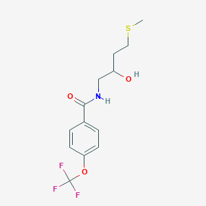 molecular formula C13H16F3NO3S B2963748 N-(2-Hydroxy-4-methylsulfanylbutyl)-4-(trifluoromethoxy)benzamide CAS No. 2320215-23-2