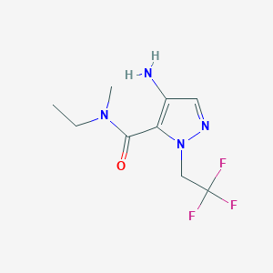 molecular formula C9H13F3N4O B2963751 4-Amino-N-ethyl-n-methyl-1-(2,2,2-trifluoroethyl)-1H-pyrazole-5-carboxamide CAS No. 2101196-31-8
